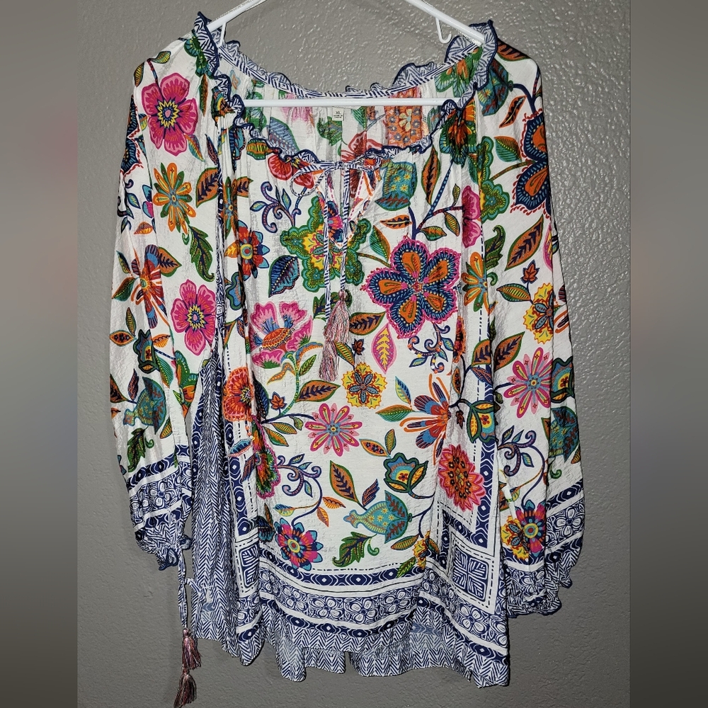 John Marm Floral Bohemian Blouse XL